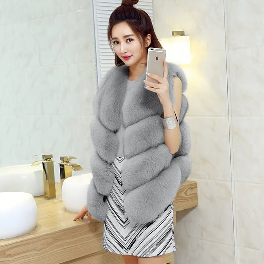 Chic Sleeveless Fur Coats